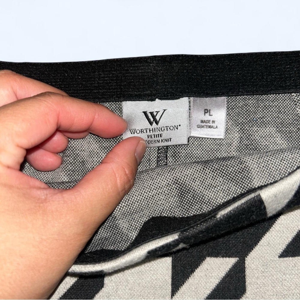 Worthington Black and Cream Houndstooth Mini Skirt - Picture 2 of 4
